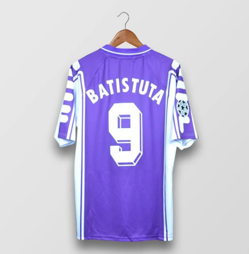 1999-2000 Fiorentina Retro Home Kit Soccer Jersey Batistuta #9